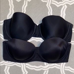 2 Black Strapless Bras